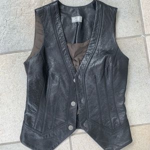 Paige Premium Denim Black Leather Aden Vest